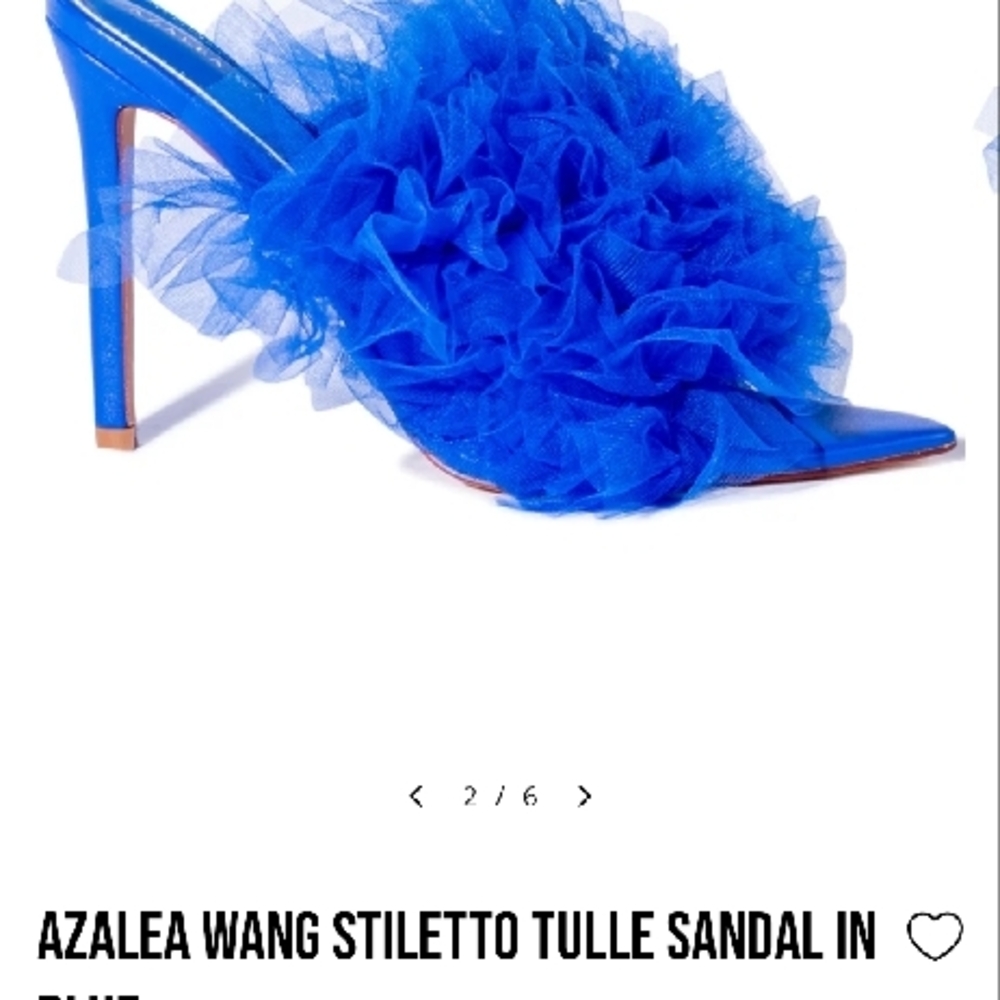 Blue Ruffle Stiletto Heels - Picture 3 of 4